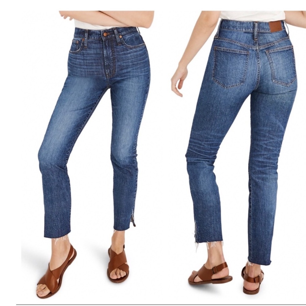 Madewell The Perfect Vintage High Waist Side Slit Crop Jeans 27